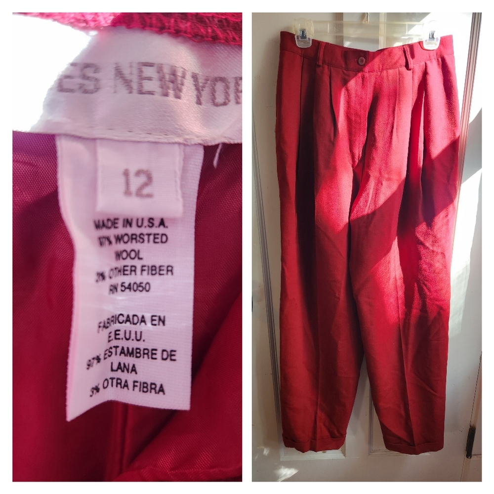 Vintage Jones New York trousers.  Red. Size 12 (vintage)
